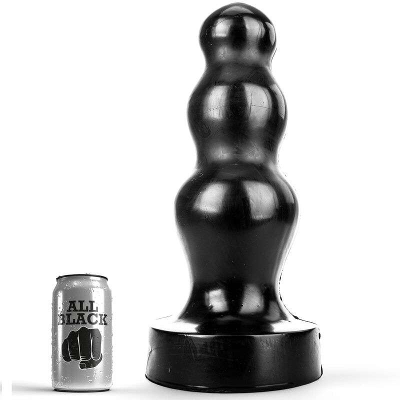 Plug Anale All Black con Superficie Ondulata 38 cm Plug Anale All Black con Superficie Ondulata 38 cm
