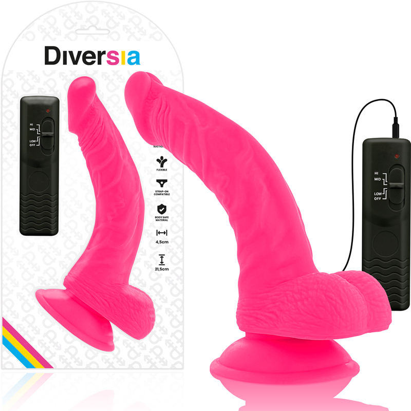 Diversia Dildo Vibrante Flessibile 21,5 Cm – Rosa 2 Diversia Dildo Vibrante Flessibile 21,5 Cm – Rosa 2