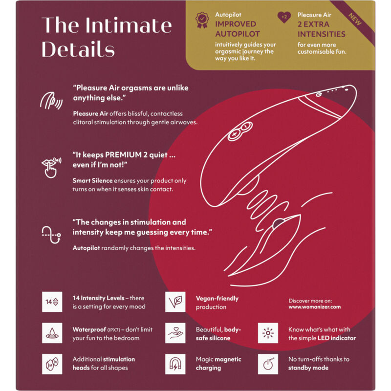 Stimolatore Clitoride Womanizer Premium 2 Bordeaux 4 Stimolatore Clitoride Womanizer Premium 2 Bordeaux 4