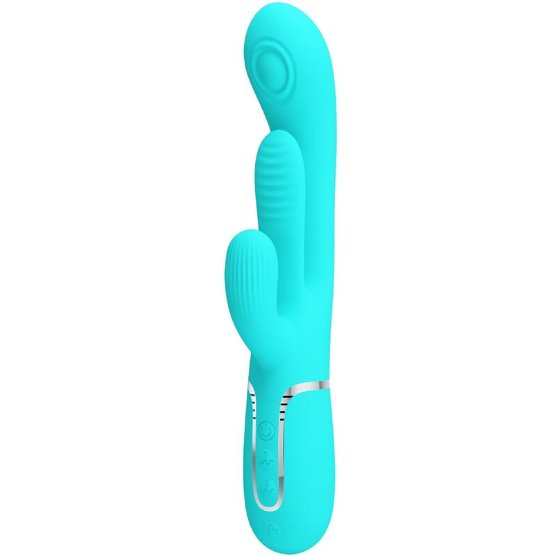 Vibratore Multifunzione Pretty Love Shania Triple Rabbit 3 In 1 Blu
