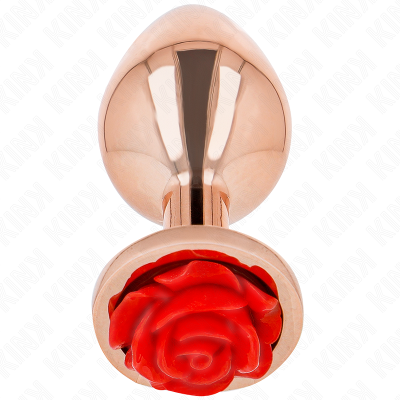 Plug Anale Kink In Oro Rosa Con Rosa Rossa M