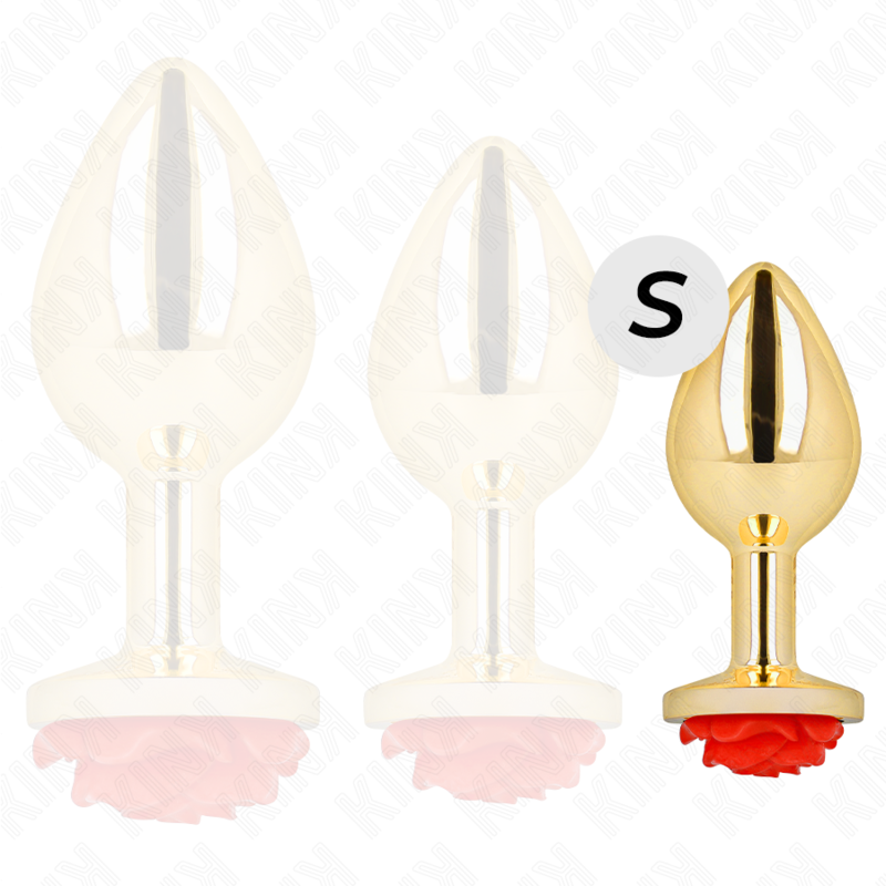 Plug Anale Kink Oro Rosa Rosso Taglia S 2 Plug Anale Kink Oro Rosa Rosso Taglia S 2
