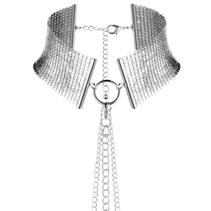 Collare Bdsm in Argento con Collana Pendente 3 Collare Bdsm in Argento con Collana Pendente 3