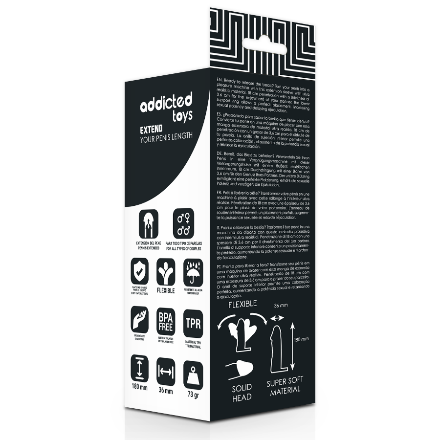 Estensore Pene di 18 Cm color Carne 2 Estensore Pene di 18 Cm color Carne 2