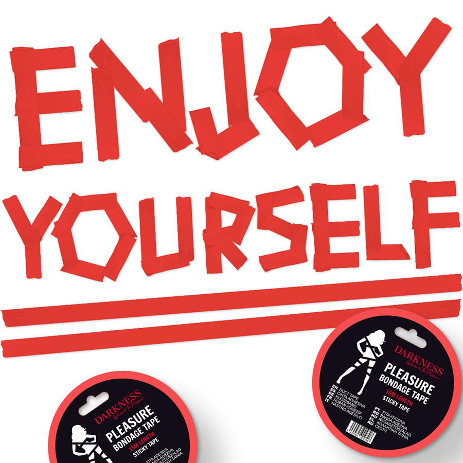 Nastro di Dominazione Adesivo Bondage Darkness colore Rosso 15 m