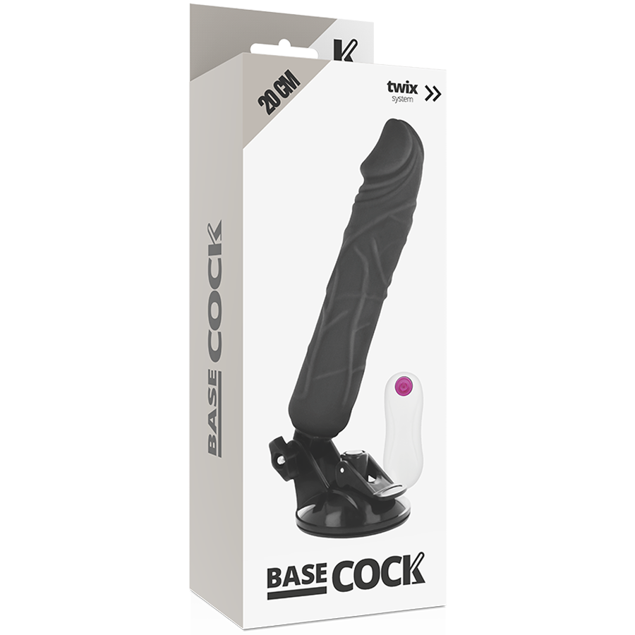 Vibratore Realistico con Ventosa e Telecomando – 20 cm BaseCock Nero 11 Vibratore Realistico con Ventosa e Telecomando – 20 cm BaseCock Nero 11