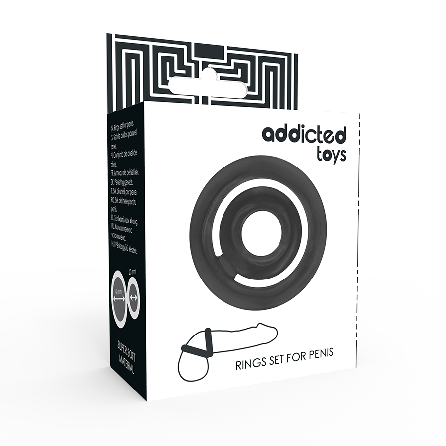 Kit 2 Anelli per il Pene e Testicoli neri – Addicted Toys 3 Kit 2 Anelli per il Pene e Testicoli neri – Addicted Toys 3