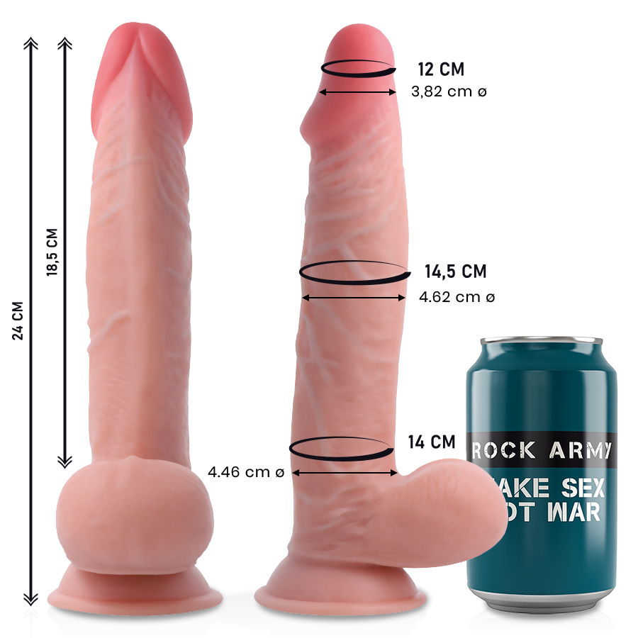 Dildo con Testicoli Carne – Sherman Rockarmy 24 cm