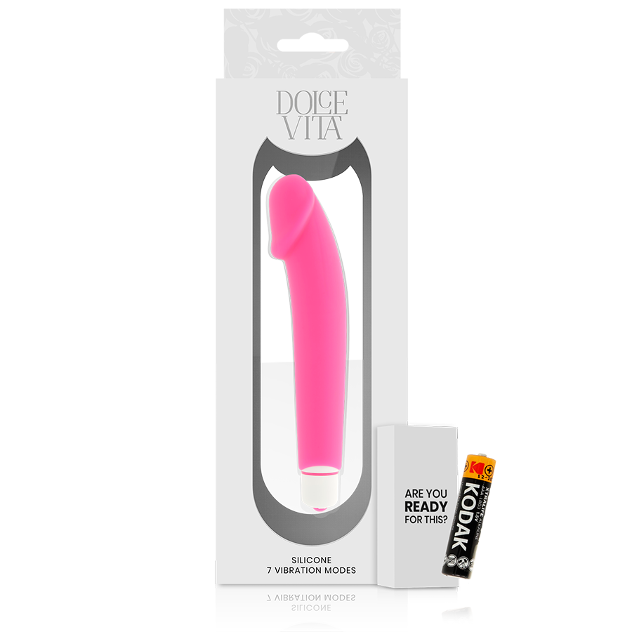 Vibratore Dolce Vita Realistic con Punta Pronunciata rosa 3 Vibratore Dolce Vita Realistic con Punta Pronunciata rosa 3