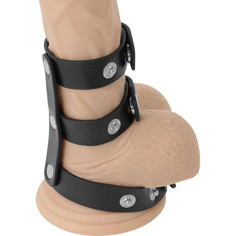 Anello per Pene e Testicoli Darkness Adjustable Leather doppio 5 Anello per Pene e Testicoli Darkness Adjustable Leather doppio 5