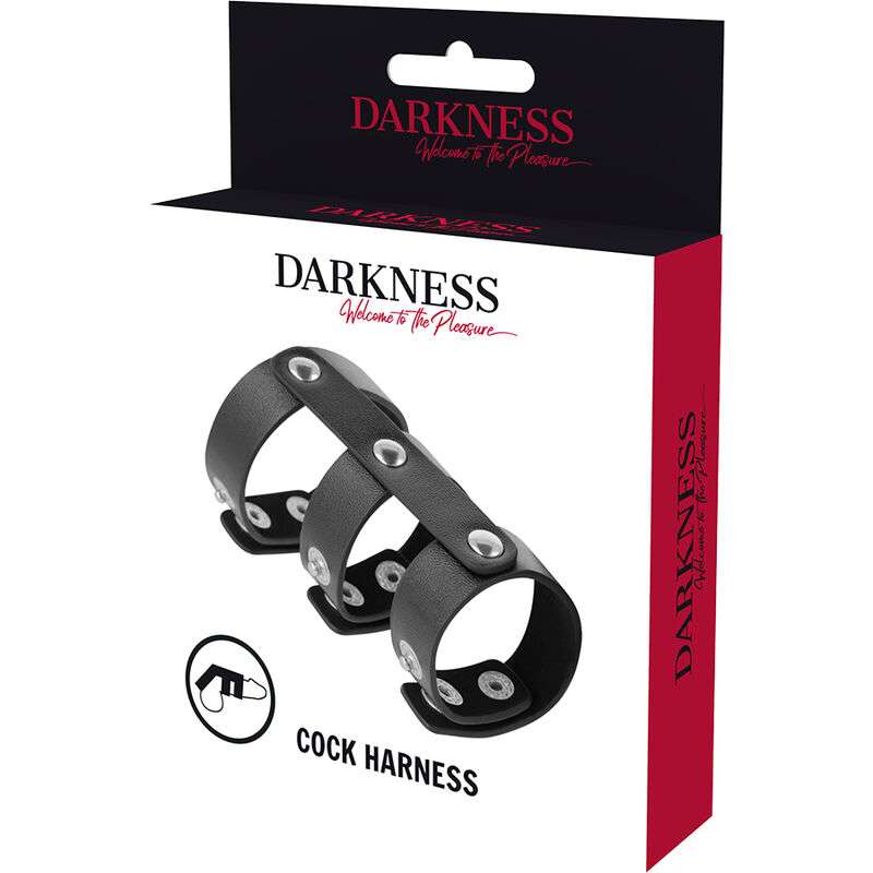 Anello per Pene e Testicoli Darkness Adjustable Leather doppio 3 Anello per Pene e Testicoli Darkness Adjustable Leather doppio 3