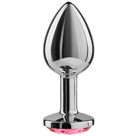 Cuneo Anale in Alluminio Secretplay con Diamante Fucsia 7 cm Cuneo Anale in Alluminio Secretplay con Diamante Fucsia 7 cm