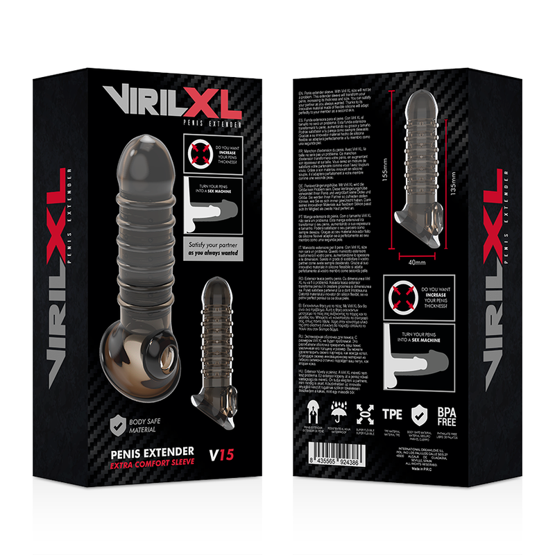 Guaina per il Pene VirilXL Extra Comfort V15 nero 9 Guaina per il Pene VirilXL Extra Comfort V15 nero 9