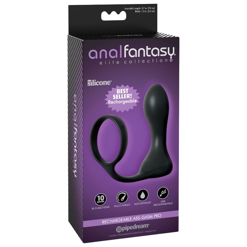 Plug Anale con Anello Anal Fantasy Elite Collection Ass-Gasm Pro 5 Plug Anale con Anello Anal Fantasy Elite Collection Ass-Gasm Pro 5