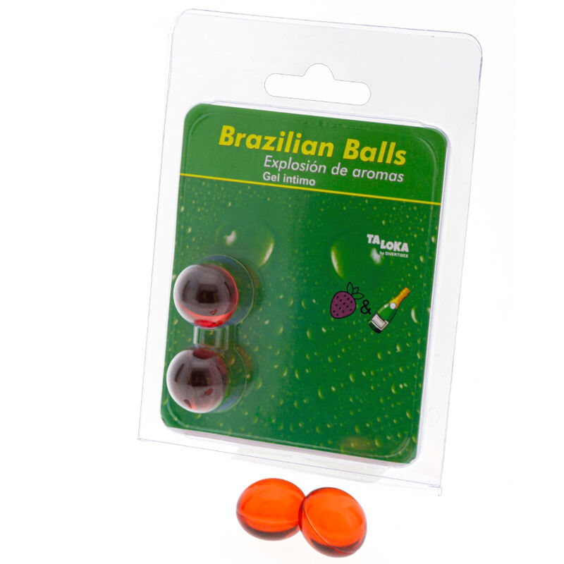 2 Sfere Brasiliane Gel Intimo Fragole E Champagne Taloka