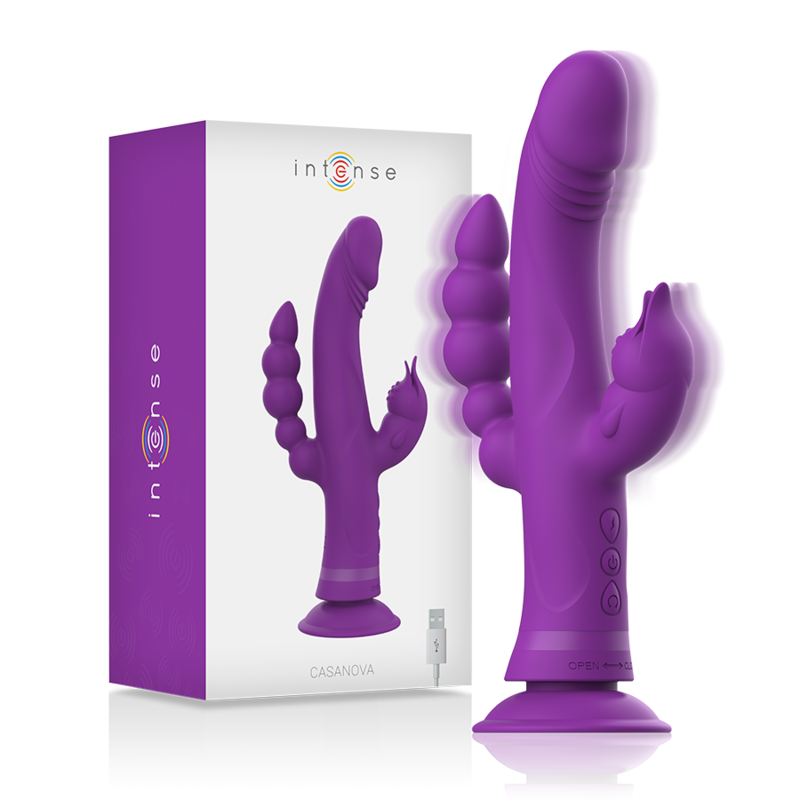 Vibratore Rabbit Triplo Intense In Silicone Casanova Viola