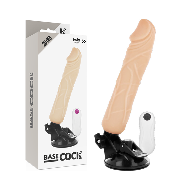 Vibratore Realistico con Ventosa Basecock con Telecomando 20 cm