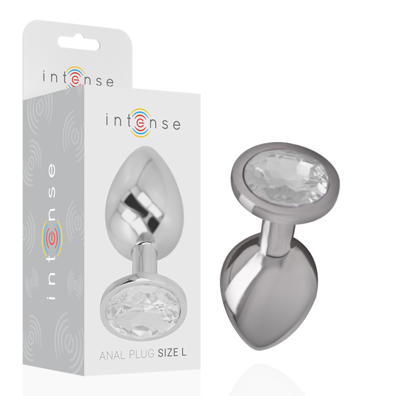 Plug Anale In Alluminio Intense Con Cristallo Argento Misura L