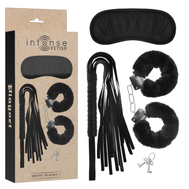 Kit Erotico Intense Fetish Playset 1 Manette Maschera E Flogger
