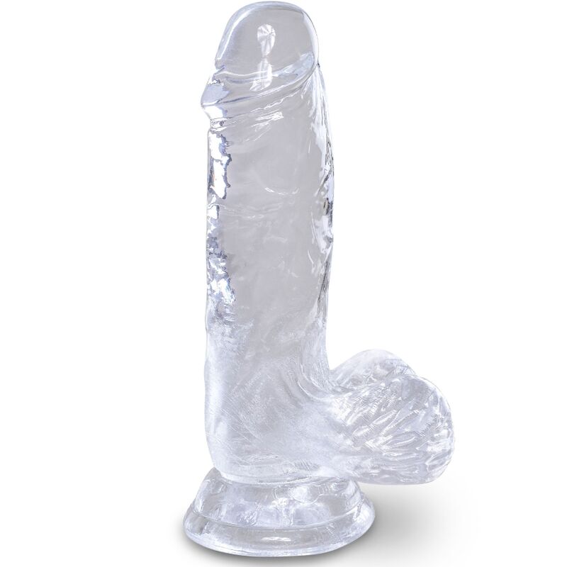 Pene Realistico Con Sfere King Cock Clear 10.1 Cm Trasparente