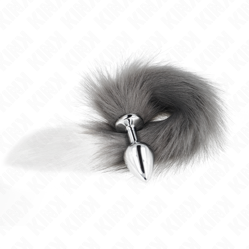 Plug Anale M Con Coda Kink 8 X 3,5 Cm 40 Cm Grigio E Bianco 2 Plug Anale M Con Coda Kink 8 X 3,5 Cm 40 Cm Grigio E Bianco 2