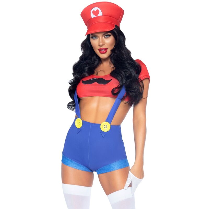 Costume Sexy Leg Avenue Mario Bros Rosso/Blu S