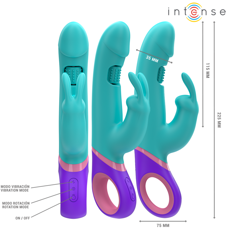 Vibratore Rabbit Intense Monica Con Stimolatore G-Spot Rotante 2 Vibratore Rabbit Intense Monica Con Stimolatore G-Spot Rotante 2