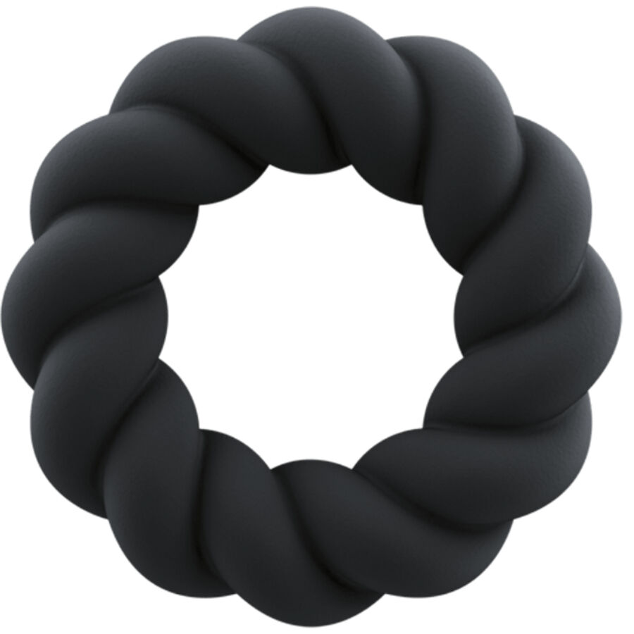 Anello Fallico Rocks-Off Twist In Silicone Nero