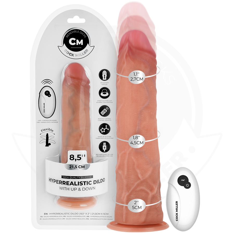 Dildo Iperrealistico con Ventosa e Spinta a Telecomando 21,5 Cm - CockMiller