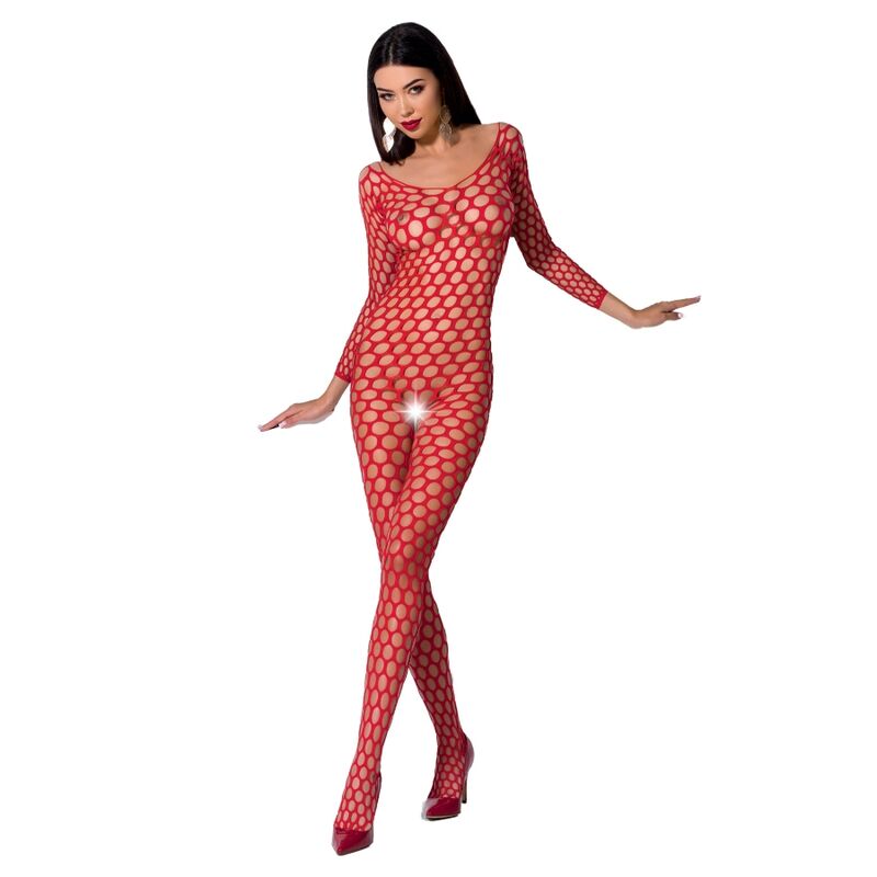 Bodystocking Passion Woman BS077 Rete Spessa Nero Rosso Bianco 2 Bodystocking Passion Woman BS077 Rete Spessa Nero Rosso Bianco 2